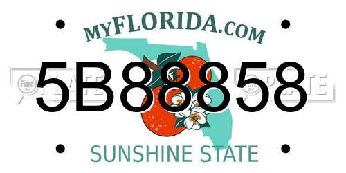 5B88858 Florida License Plate
