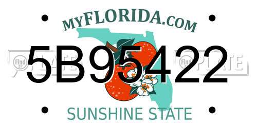 5B95422 Florida License Plate