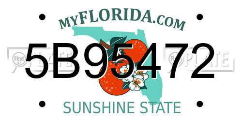 5B95472 Florida License Plate