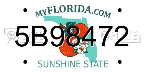 5B98472 Florida License Plate