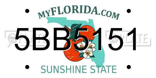 5BB5151 Florida License Plate