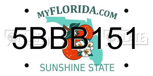5BBB151 Florida License Plate