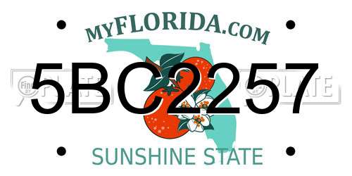 5BC2257 Florida License Plate
