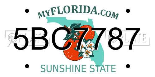 5BC7787 Florida License Plate