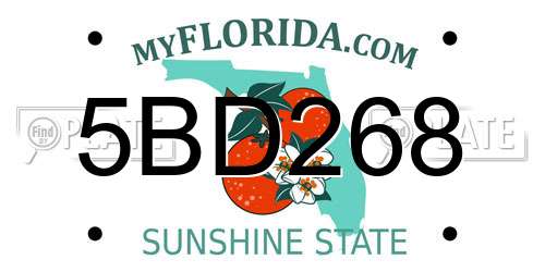 5BD268 Florida License Plate