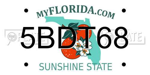 5BDT68 Florida License Plate