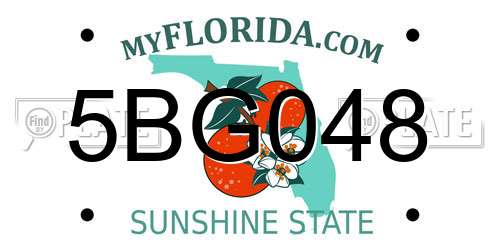 5BG048 Florida License Plate