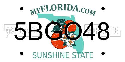 5BGO48 Florida License Plate