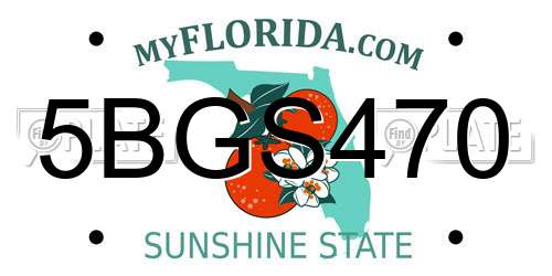 5BGS470 Florida License Plate