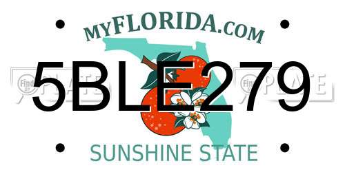5BLE279 Florida License Plate