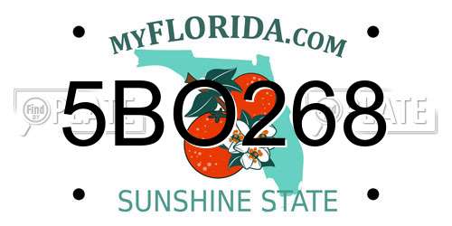 5BO268 Florida License Plate