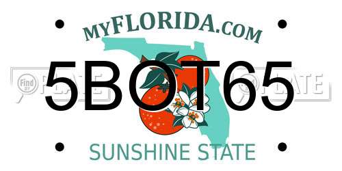 5BOT65 Florida License Plate