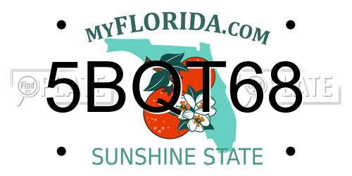 5BQT68 Florida License Plate