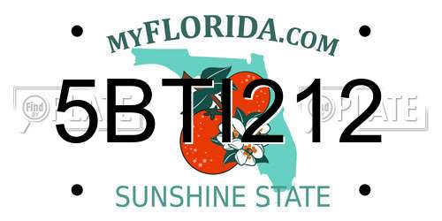 5BTI212 Florida License Plate