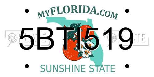 5BTI519 Florida License Plate