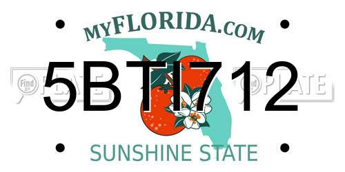 5BTI712 Florida License Plate