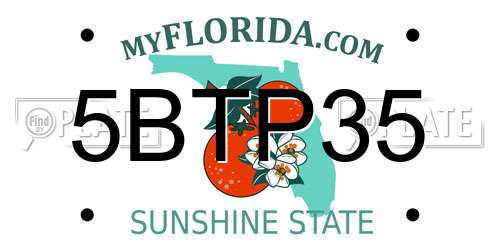 5BTP35 Florida License Plate