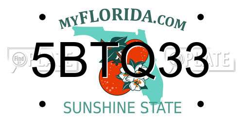 5BTQ33 Florida License Plate