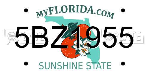 5BZ1955 Florida License Plate