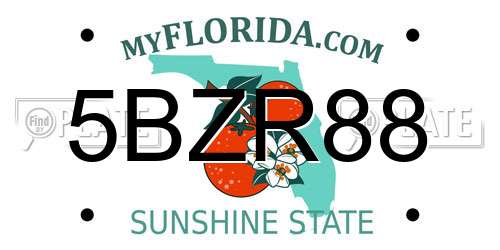 5BZR88 Florida License Plate