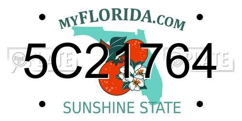 5C21764 Florida License Plate