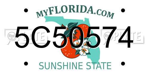 5C50574 Florida License Plate