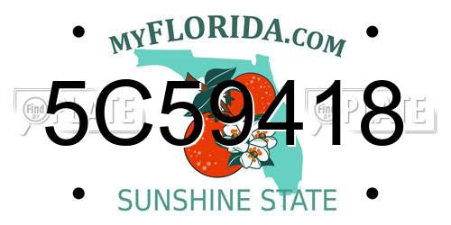 5C59418 Florida License Plate