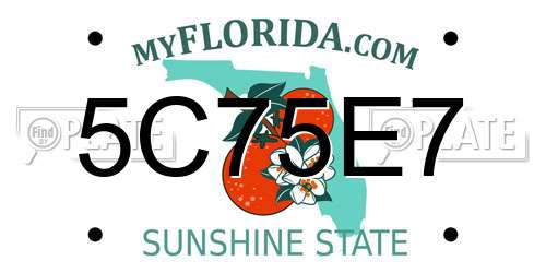 5C75E7 Florida License Plate