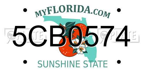 5CB0574 Florida License Plate