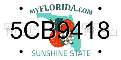 5CB9418 Florida License Plate