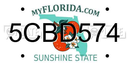 5CBD574 Florida License Plate