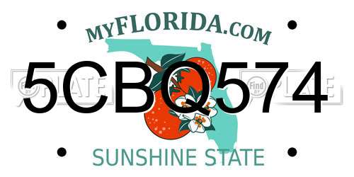 5CBQ574 Florida License Plate