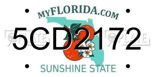 5CD2172 Florida License Plate