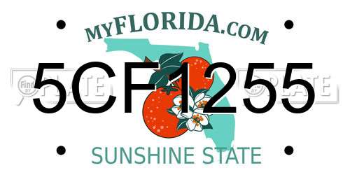 5CF1255 Florida License Plate