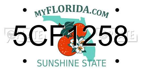 5CF1258 Florida License Plate