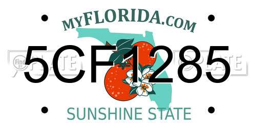 5CF1285 Florida License Plate
