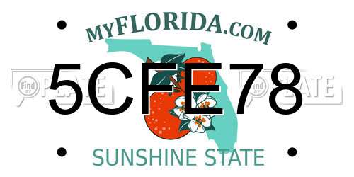 5CFE78 Florida License Plate