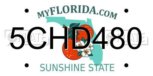 5CHD480 Florida License Plate
