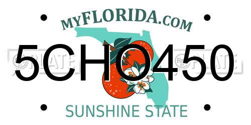 5CHO450 Florida License Plate