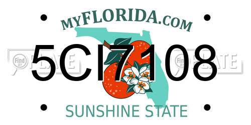 5CI7108 Florida License Plate