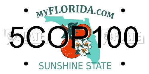 5COP100 Florida License Plate