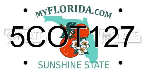 5COT127 Florida License Plate
