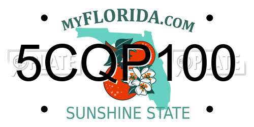 5CQP100 Florida License Plate
