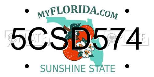 5CSD574 Florida License Plate