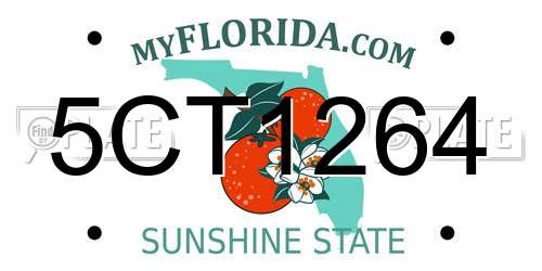 5CT1264 Florida License Plate