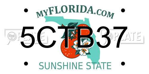 5CTB37 Florida License Plate