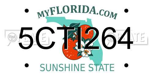 5CTI264 Florida License Plate
