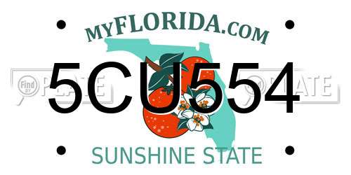 5CU554 Florida License Plate