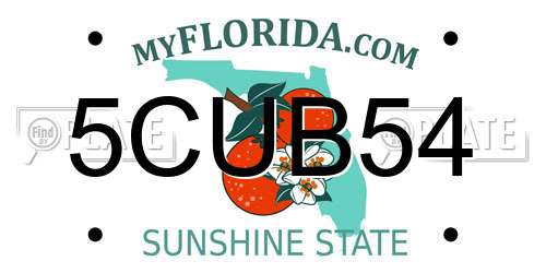 5CUB54 Florida License Plate