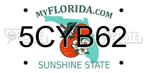 5CYB62 Florida License Plate